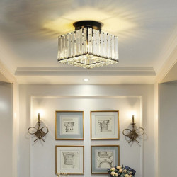 23cm loftslamper led krystal gang lys veranda lys firkantet metal malet finish moderne