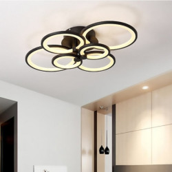 6-lys led dæmpbar loftslampe flush mount lys cirkel design moderne stil enkelhed akryl 90w stue spisestue soveværelse lys armatu