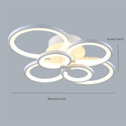 6-lys led dæmpbar loftslampe flush mount lys cirkel design moderne stil enkelhed akryl 90w stue spisestue soveværelse lys armatu