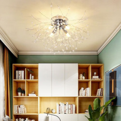 50/60/70cm led loftslampe 5 6 8 hoveder unik globus mælkebøtte design lysekrone nordisk kunstnerisk stil fyrværkeri krystal lamp