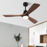 Loftlampe med lys ca & fjernbetjening 105/130cm dæmpbar 6 vindhastigheder moderne loftventilator til soveværelse, stue, lille væ