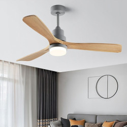 Loftlampe med lys ca & fjernbetjening 105/130cm dæmpbar 6 vindhastigheder moderne loftventilator til soveværelse, stue, lille væ