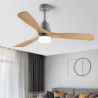 Loftlampe med lys ca & fjernbetjening 105/130cm dæmpbar 6 vindhastigheder moderne loftventilator til soveværelse, stue, lille væ