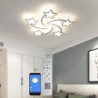 ledet loftlampe hvid moderne nordisk stjerne design meteorbruser ledet soveværelse lys app kontrol med trinløs dæmpning eller sl