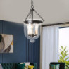 Industriel Glas Pendellampe – 3-lys i guld, sort & kobber