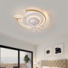 Loftlampe med lys flush-mount lavprofil indendørs Loftlampe, 21″ dæmpbare bladeløse Loftlampe med fjernbetjening, smarte 3 farve
