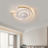 Loftlampe med lys flush-mount lavprofil indendørs Loftlampe, 21″ dæmpbare bladeløse Loftlampe med fjernbetjening, smarte 3 farve
