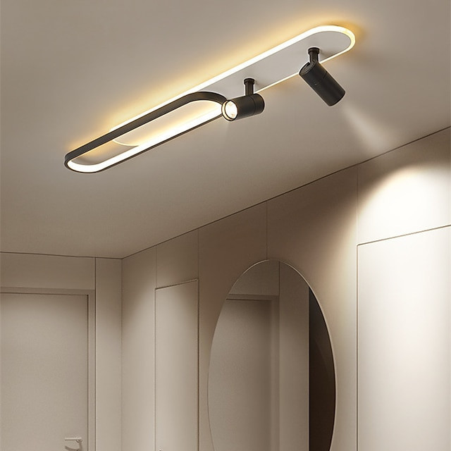 led loftslampe med spot lys moderne sort guld 60/100cm cirkel design flush mount lys metal kunstnerisk stil moderne stil stilful