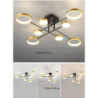 6/8 hoveder LED loftlampe moderne sort guld nordisk cirkel sputnik design metalmalet finish
