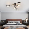 6/8 hoveder LED loftlampe moderne sort guld nordisk cirkel sputnik design metalmalet finish