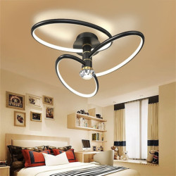 led loftslys 60/80/100cm 3-lys ring cirkel design dæmpbar aluminium malet finish luksuriøs moderne stil spisestue soveværelse pe