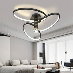 led loftslys 60/80/100cm 3-lys ring cirkel design dæmpbar aluminium malet finish luksuriøs moderne stil spisestue soveværelse pe