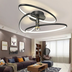 led loftslys 60/80/100cm 3-lys ring cirkel design dæmpbar aluminium malet finish luksuriøs moderne stil spisestue soveværelse pe