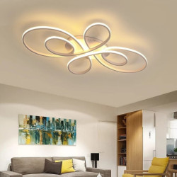 1-lys 60/80cm loftslampe led geometriske former flush mount lys metal malede finish moderne nordisk stil kontor stue kun dæmpbar