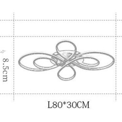 1-lys 60/80cm loftslampe led geometriske former flush mount lys metal malede finish moderne nordisk stil kontor stue kun dæmpbar