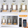 Loftlampe med 360° roterbar solnedgangslampe design app & fjernbetjening 100cm 5-lys dæmpbar 6 vindhastigheder moderne Loftlampe