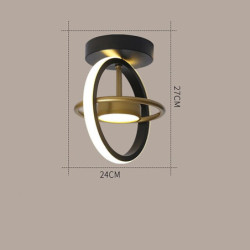 24cm LED loftslampe moderne nordiske runde firkantede geometriske former veranda lys korridor midtgang indbyggede lys metal male