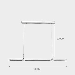 100cm Justerbar LED Pendel – Moderne linjedesign i metal & akryl