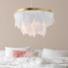 led pendel lysekrone med hvid strudsefjer enkelt let metal led pendel belysning moderne loft hængende lys til soveværelse hotel