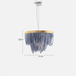 led pendel lysekrone med hvid strudsefjer enkelt let metal led pendel belysning moderne loft hængende lys til soveværelse hotel