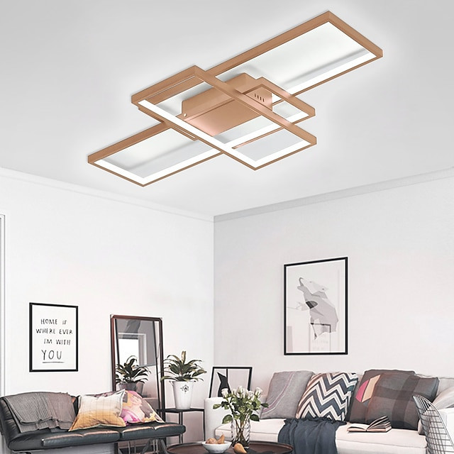 led loftslampe moderne geometrisk mønster 90cm 3-lys lineær planmontering ambient Lys metal aluminium varm hvid kold hvid dæmpba