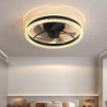 Loftlampe med lys 19,7″ dæmpbar led 3 farve 6 hastigheder timing vendbare blade med fjernbetjening, husholdningsventilator lysek