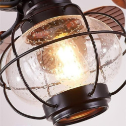 42/52-tommer tropisk Loftlampe udendørs indendørs vandtæt, 3-trins stille industriel Loftlampe lysekrone med fjernbetjening 6 ve