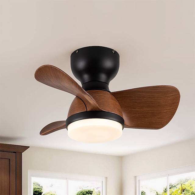 Loftlampe med lys 22″ dæmpbar led 3 farve 6 hastigheder timing vendbare blade med fjernbetjening, husholdningsventilator lysekro