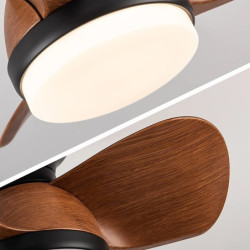 Loftlampe med lys 22″ dæmpbar led 3 farve 6 hastigheder timing vendbare blade med fjernbetjening, husholdningsventilator lysekro