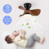 Loftlampe med lys 22″ dæmpbar led 3 farve 6 hastigheder timing vendbare blade med fjernbetjening, husholdningsventilator lysekro