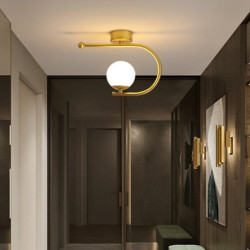 23 cm ledet loftlampe veranda lys korridor lampe sort guld globus design nordiske geometriske former indfældningslys metal kunst