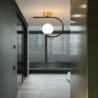 23 cm ledet loftlampe veranda lys korridor lampe sort guld globus design nordiske geometriske former indfældningslys metal kunst