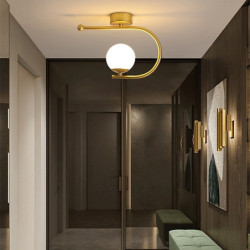 23 cm ledet loftlampe veranda lys korridor lampe sort guld globus design nordiske geometriske former indfældningslys metal kunst