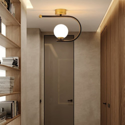 23 cm ledet loftlampe veranda lys korridor lampe sort guld globus design nordiske geometriske former indfældningslys metal kunst