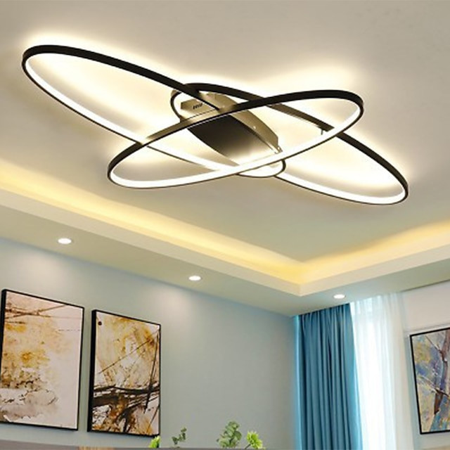 90cm dæmpbare flush mount lys pvc moderne stil klassisk stilfuld sort moderne nordisk stil