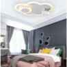 led loftslamper med spotLyss farve skyer formet dæmpbar børneværelse flush mount loftslampe metal træ baby værelse lysarmatur ti