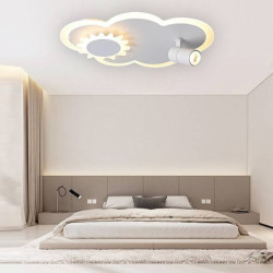 led loftslamper med spotLyss farve skyer formet dæmpbar børneværelse flush mount loftslampe metal træ baby værelse lysarmatur ti