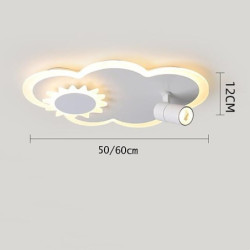 led loftslamper med spotLyss farve skyer formet dæmpbar børneværelse flush mount loftslampe metal træ baby værelse lysarmatur ti