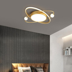 50/60cm ledet loftlampe guld planet design moderne geometriske figurer indbyggede lys metal malede finish juledekoration
