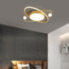 50/60cm ledet loftlampe guld planet design moderne geometriske figurer indbyggede lys metal malede finish juledekoration