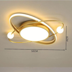 50/60cm ledet loftlampe guld planet design moderne geometriske figurer indbyggede lys metal malede finish juledekoration