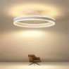 led loftslys 50cm 1-lys ring cirkel design dæmpbar aluminium malet finish luksuriøs moderne stil spisestue soveværelse pendel ku