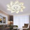led Loftlampe, der kan dæmpes med fjernbetjening kontra blomsterdesign planmonteret loftslampe akryl lampeskærm lysekrone sovevæ