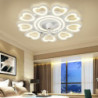 led Loftlampe, der kan dæmpes med fjernbetjening kontra blomsterdesign planmonteret loftslampe akryl lampeskærm lysekrone sovevæ