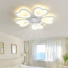 led Loftlampe, der kan dæmpes med fjernbetjening kontra blomsterdesign planmonteret loftslampe akryl lampeskærm lysekrone sovevæ