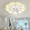 led Loftlampe, der kan dæmpes med fjernbetjening kontra blomsterdesign planmonteret loftslampe akryl lampeskærm lysekrone sovevæ