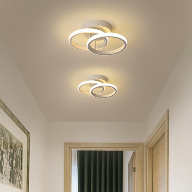 1-lys 24cm led loftslampe cirkulært design enkel ring korridorlampe aluminium til soveværelseslampe gæsteværelse balkon 220-240