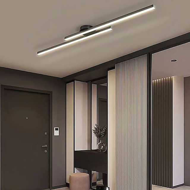 minimalistisk loftslampe lang stribe semi flush monteret loftslampe, moderne lysekroner lineære tæt-til-loft lys til stue sovevæ
