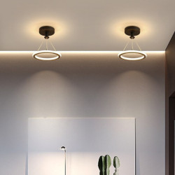 led loftslampe 1-lys 23cm ringdesign indbygningslys metal loftslys til korridor veranda bar kreativ loft balkonlamper varm hvid/