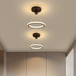 led loftslampe 1-lys 23cm ringdesign indbygningslys metal loftslys til korridor veranda bar kreativ loft balkonlamper varm hvid/